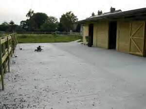 purpose-built concrete horse yard