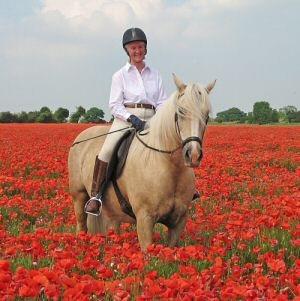bitless riding in poppy field